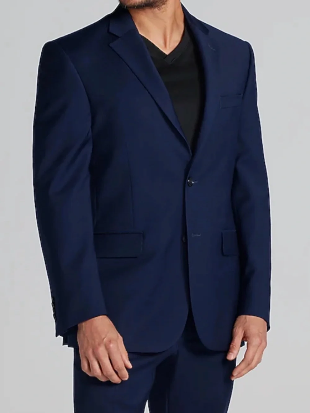 Men's Navy Two-Button Suit Blazer 58R (B3)